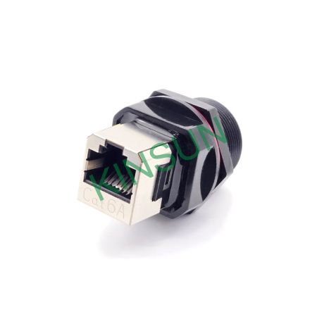 Kendiliğinden kapalı IP68 su geçirmez RJ45 CAT6A bağlantı parçası (arka görünüm)